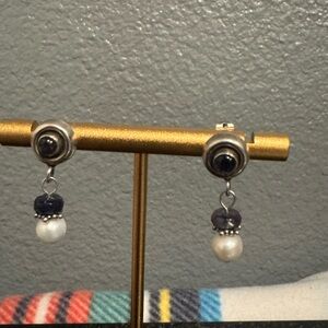 Sterling Silver 925 Bead Pearl Dangle Drop Earrings